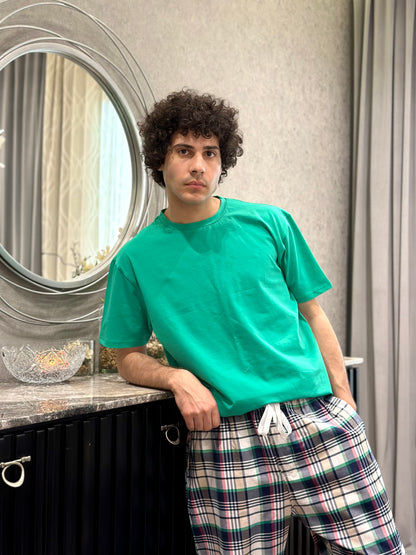 Men Green Pajama Set