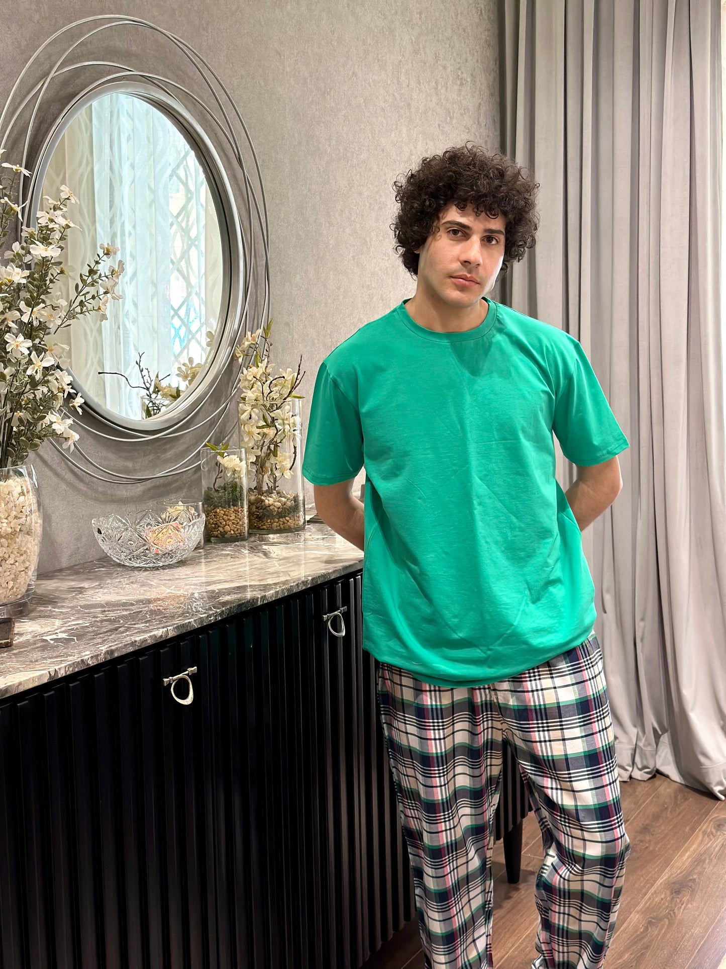 Men Green Pajama Set